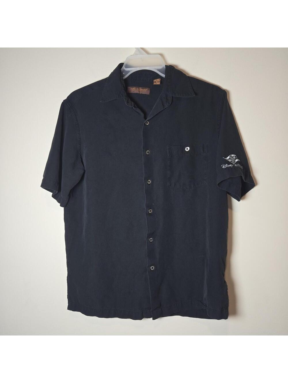 Tori Richard Disney Cruise Line Fantasy Embroidered DCL Black Shirt Adult sz S